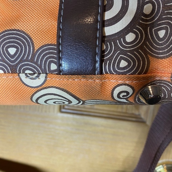 House of Botori orange and brown big bag shoulder bag purse duffle bag baby bag‍ - Picture 2 of 11